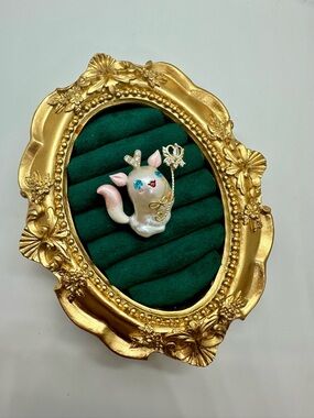 3cm Baroque Pearl Pink Fox Pendant Cute Fantasy Gold Charm, Freshwater